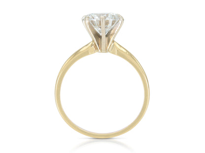 Vintage 1980s 1.50 Carat Round Cut Solitaire Diamond Engagement Ring