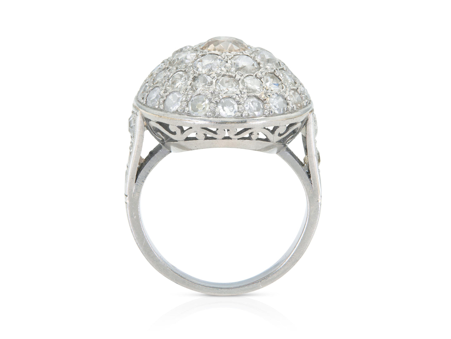Antique Art Deco 1930s 4.00 Carat Diamond Domed Ring