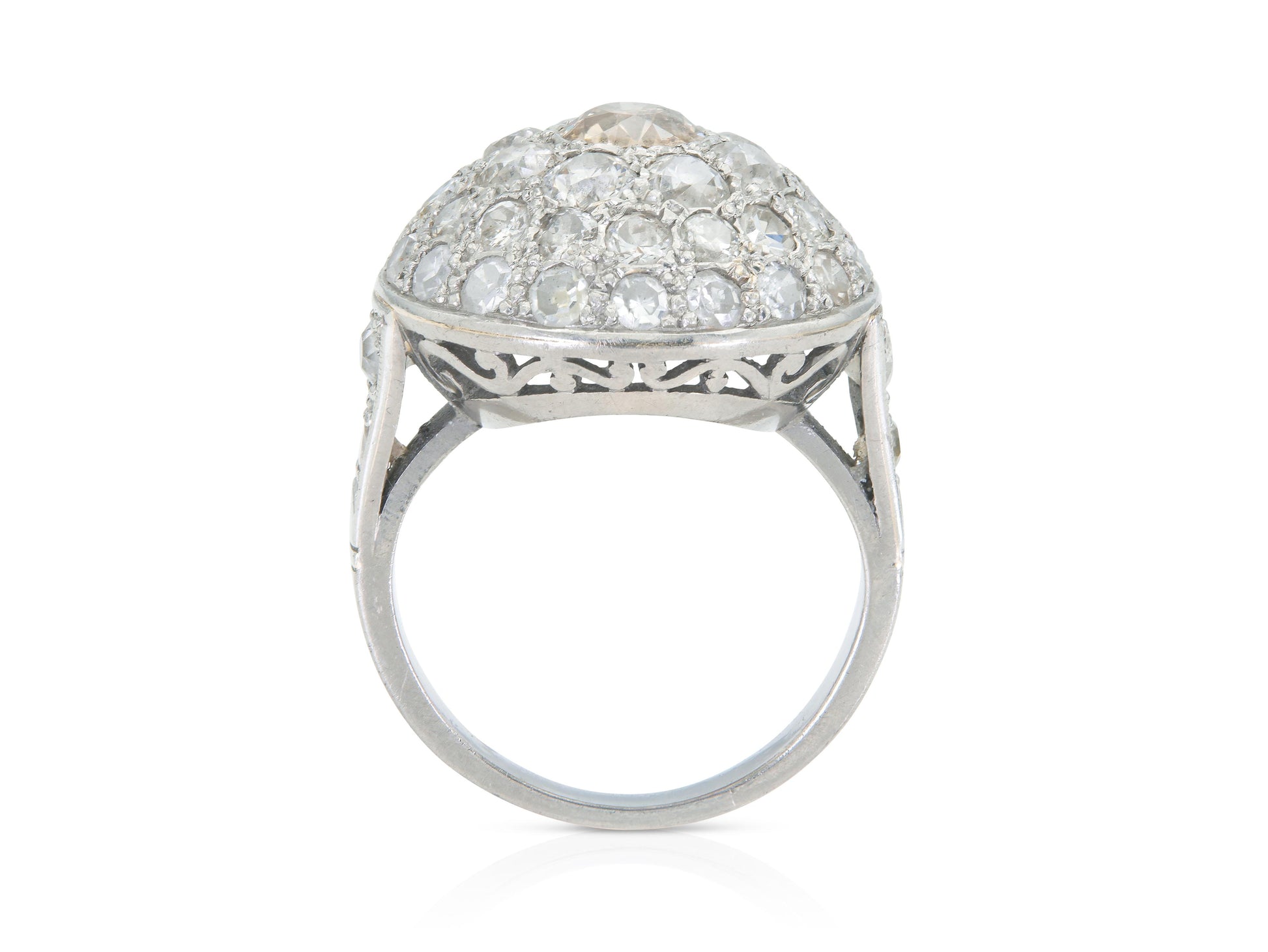 Antique Art Deco 1930s 4.00 Carat Diamond Domed Ring