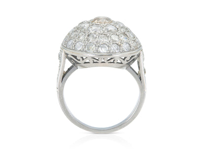 Antique Art Deco 1930s 4.00 Carat Diamond Domed Ring