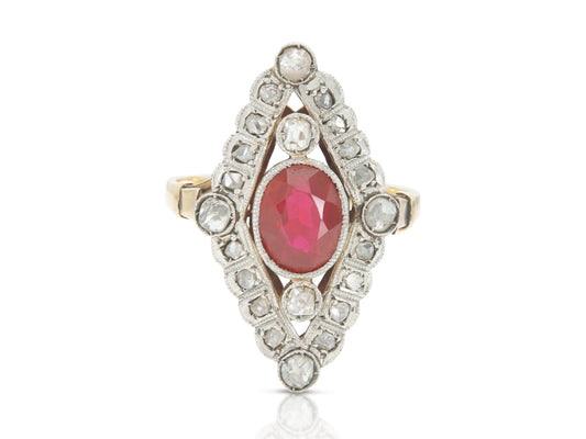 Antique Edwardian 1900s Navette Ring