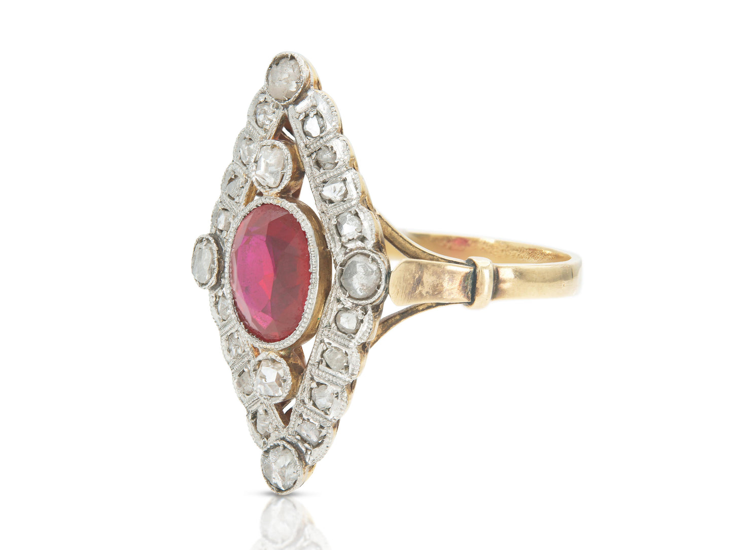 Antique Edwardian 1900s Navette Ring
