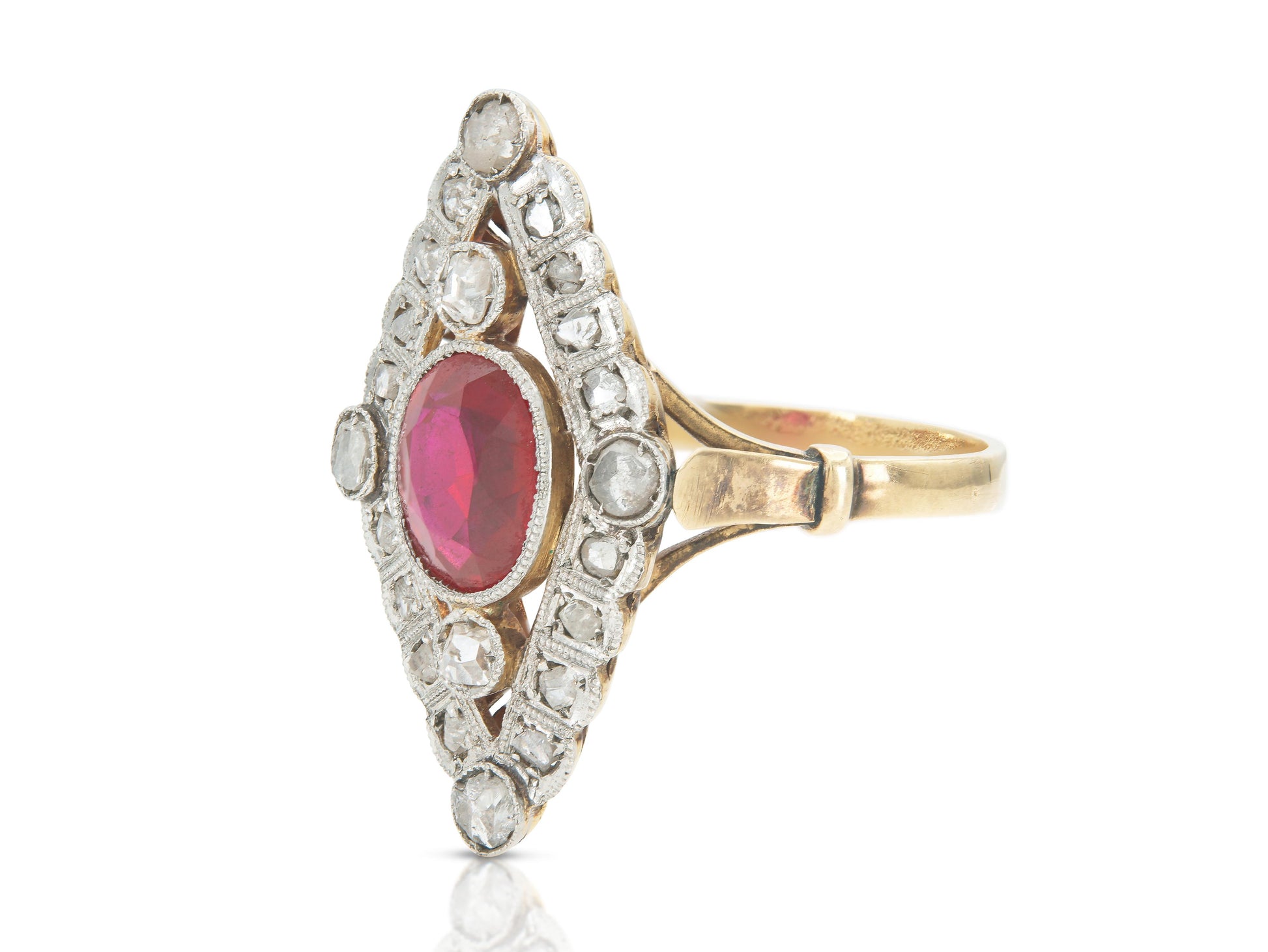 Antique Edwardian 1900s Navette Ring