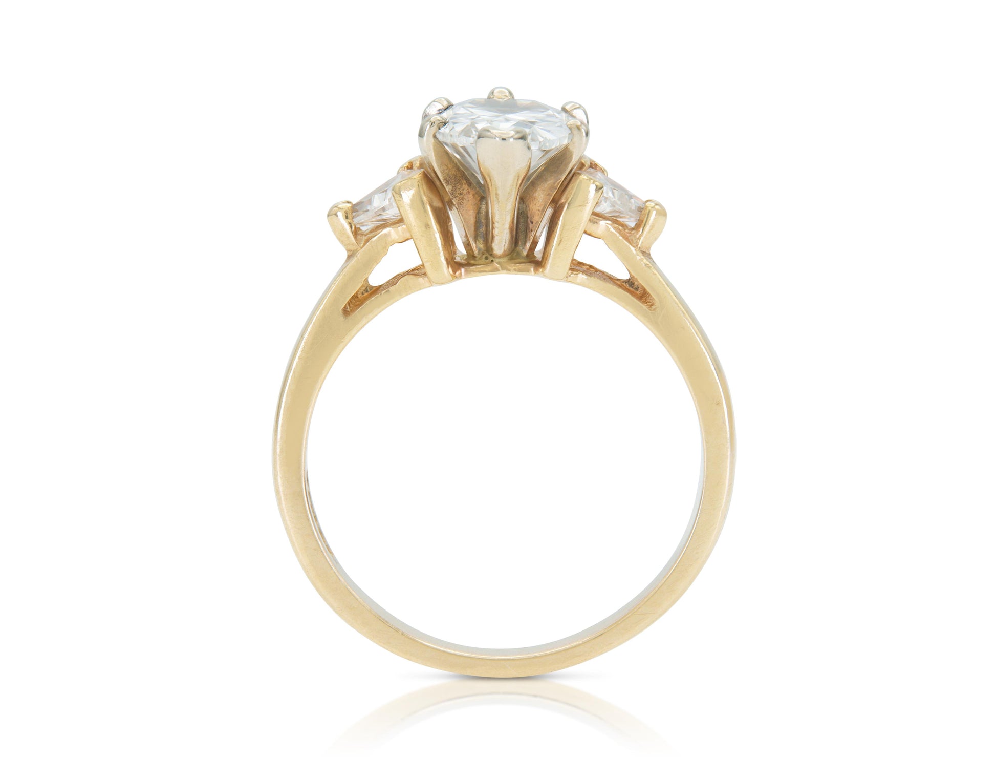 Vintage 1980s 1.30 Carat Pear Shaped Diamond Engagement Ring