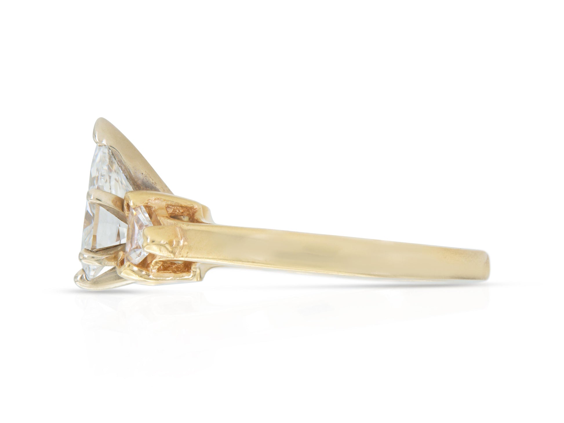 Vintage 1980s 1.30 Carat Pear Shaped Diamond Engagement Ring