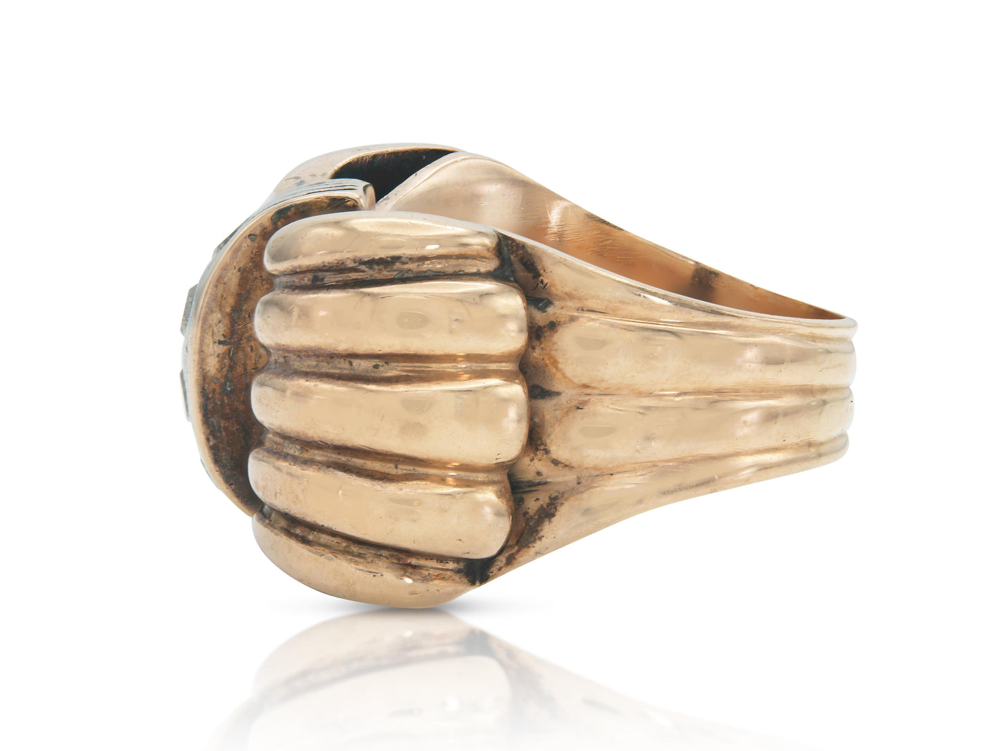 Vintage 1940s Retro Bow Ring with Diamonds