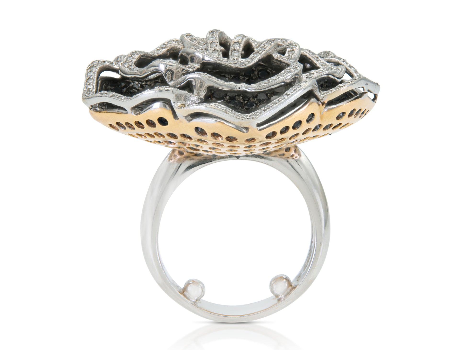 Black & White Diamonds Rose Ring