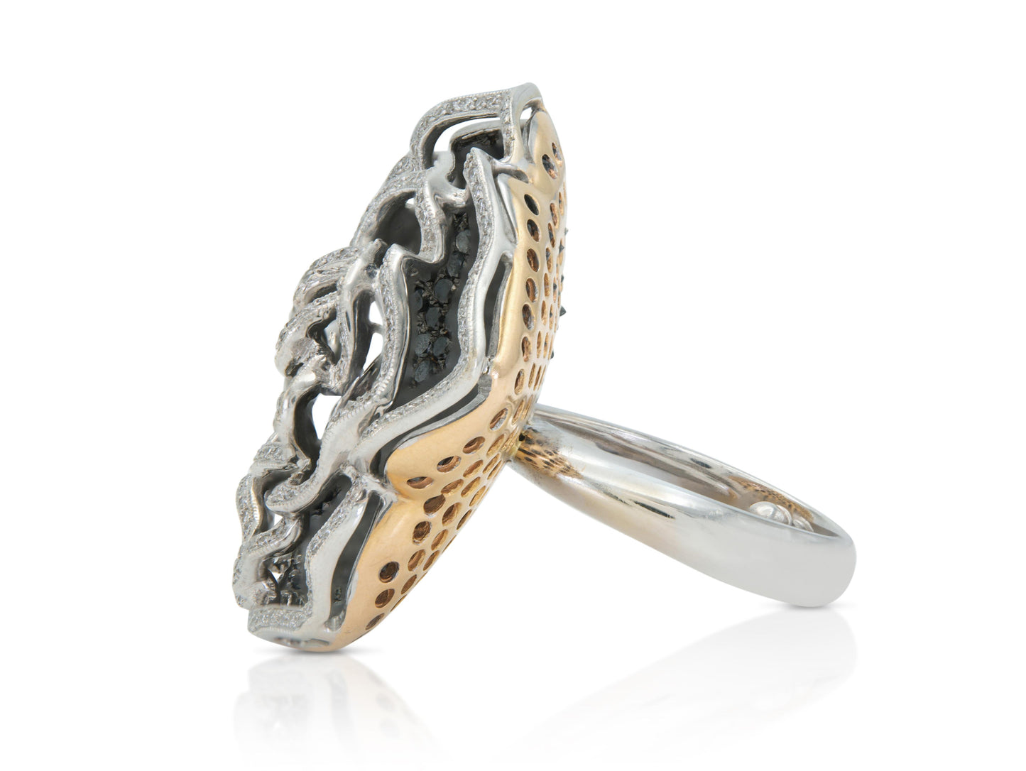 Black & White Diamonds Rose Ring