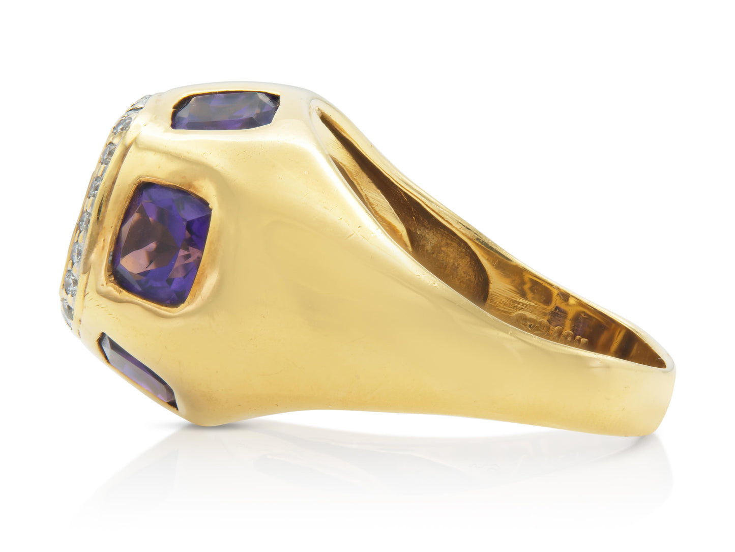 Citrine, Amethyst & Gold Ring with Diamonds