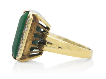 Vintage 1950s Emerald and Diamond Ring