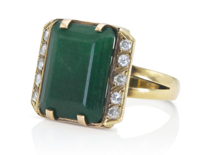 Vintage 1950s Emerald and Diamond Ring