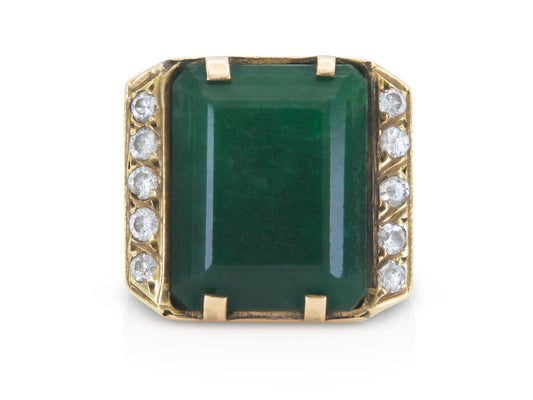 Vintage 1950s Emerald and Diamond Ring