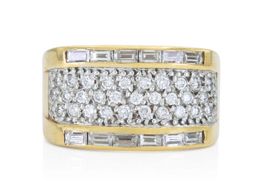 Vintage 1980s 2.50 Carat Diamonds Square Ring