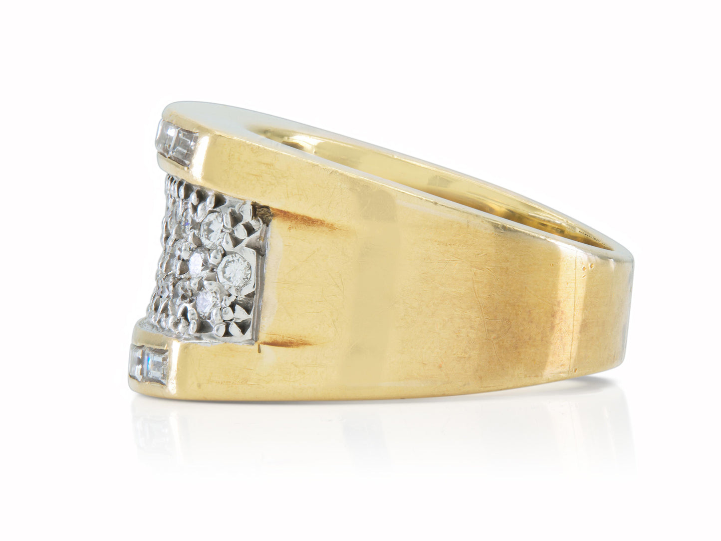 Vintage 1980s 2.50 Carat Diamonds Square Ring