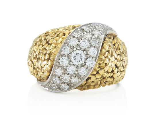 Vintage 1950s 1.10 Carat Diamonds Dome Ring