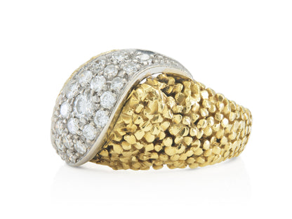 Vintage 1950s 1.10 Carat Diamonds Dome Ring