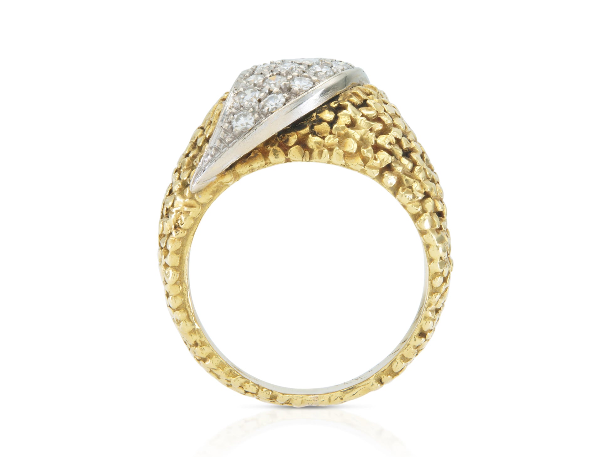 Vintage 1950s 1.10 Carat Diamonds Dome Ring