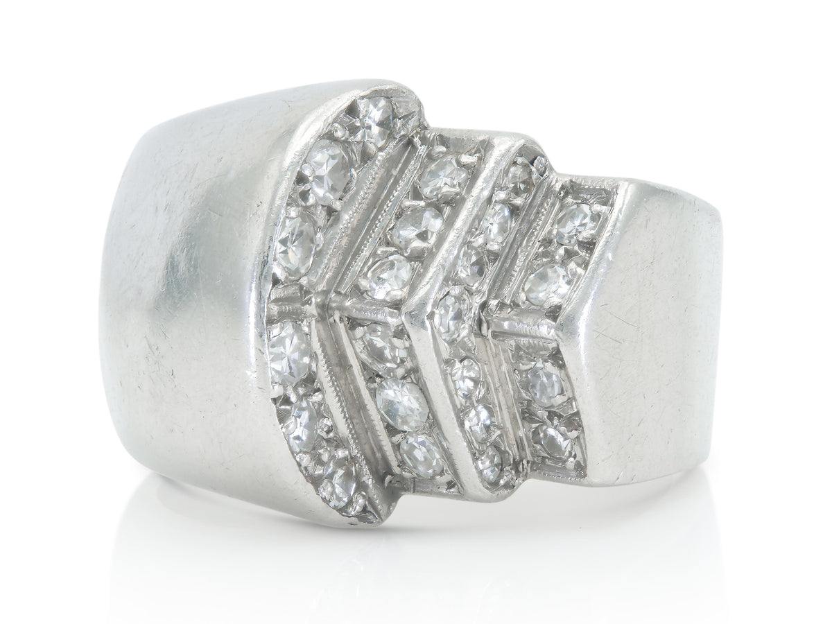 Vintage 1940s Retro 0.80 Carat Diamond Ring