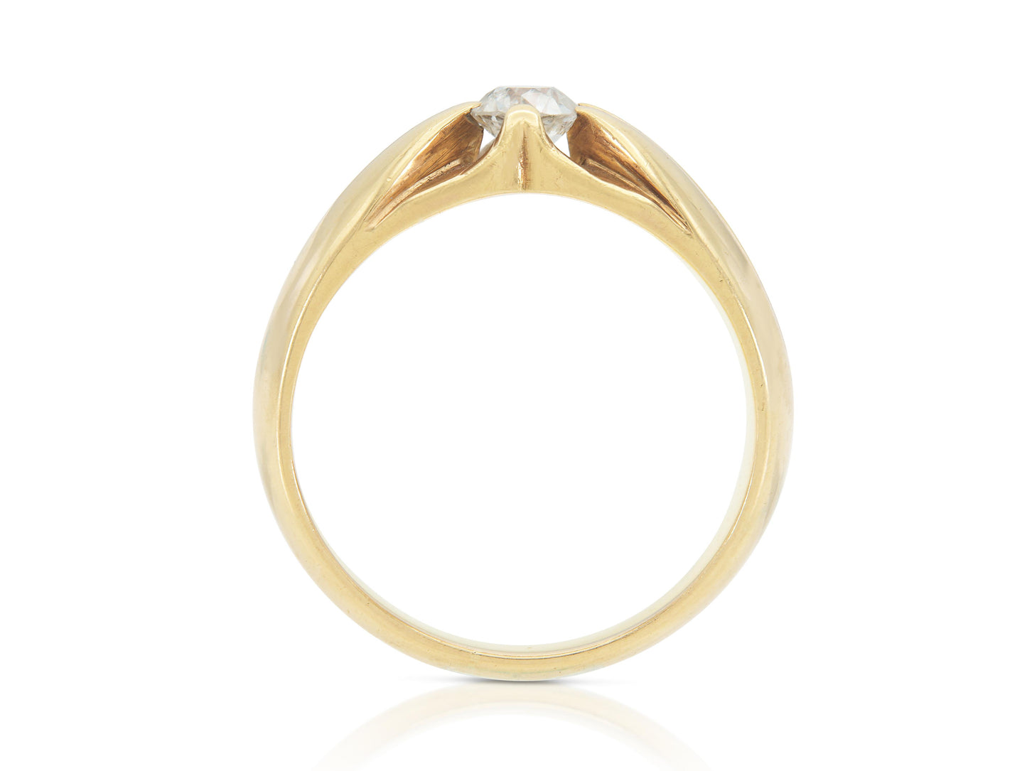 Antique Victorian Gold Ring with a 0.40 Carat Old European cut Diamond
