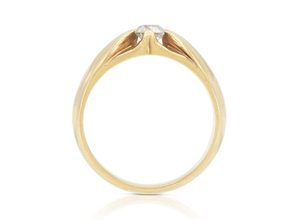 Antique Victorian Gold Ring with a 0.40 Carat Old European cut Diamond