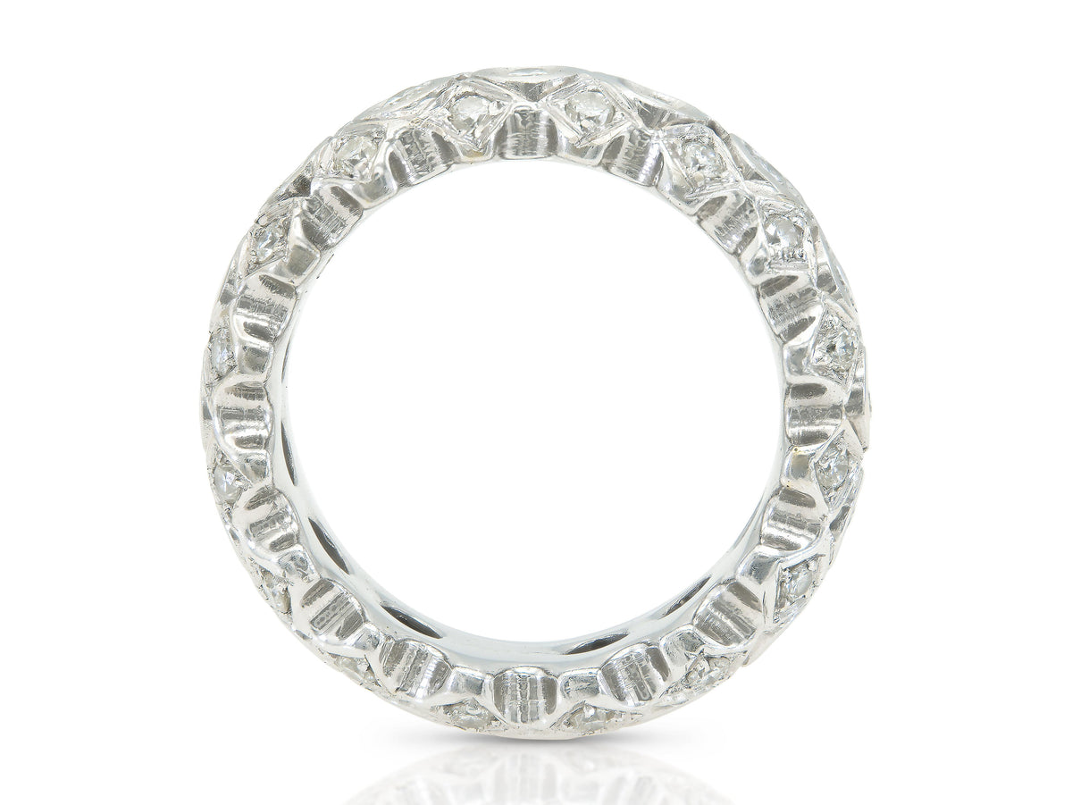 Vintage 1950s 1.60 Carat Diamond Bombe Band