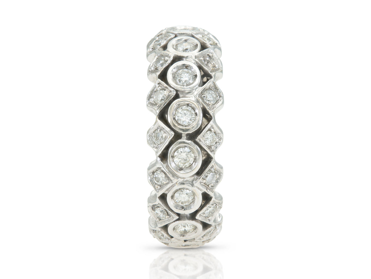 Vintage 1950s 1.60 Carat Diamond Bombe Band