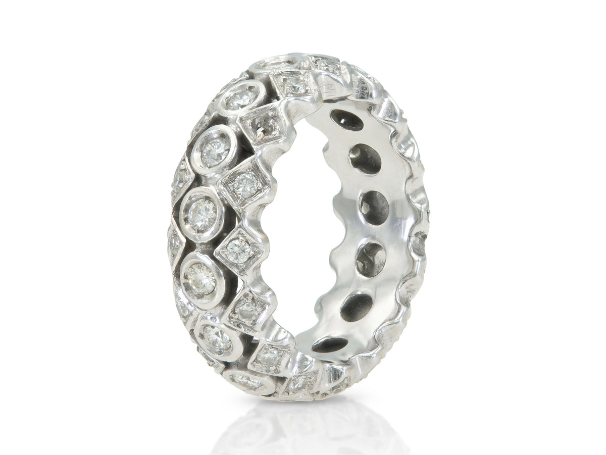 Vintage 1950s 1.60 Carat Diamond Bombe Band