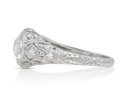 Antique Edwardian 1910s Old European Cut Three Stone Diamond Ring