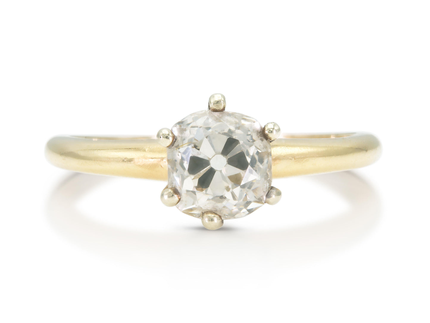 Antique Victorian 1.12 Carat Old Mine cut Diamond Engagement Ring
