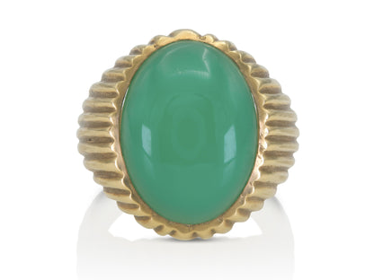 Vintage 1940s Jade and Gold Ring