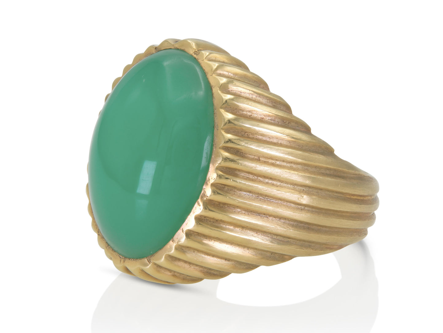 Vintage 1940s Jade and Gold Ring