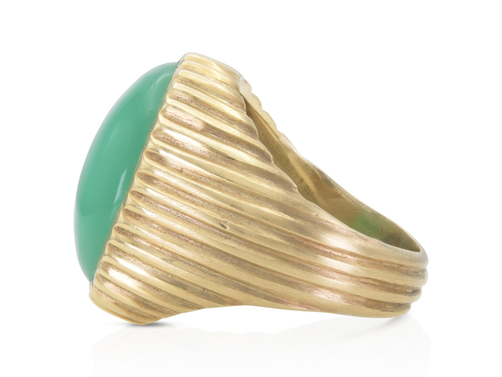 Vintage 1940s Jade and Gold Ring