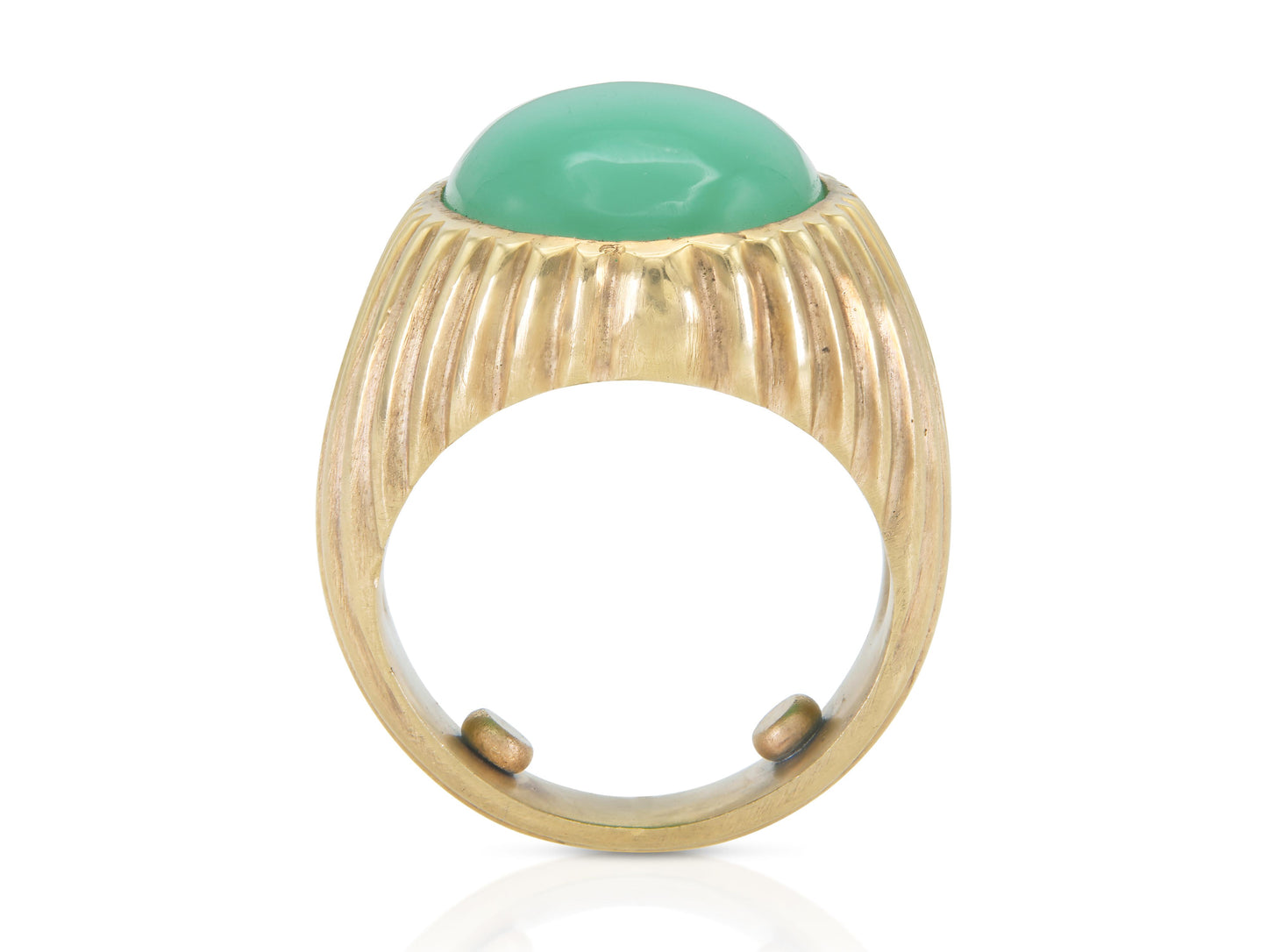 Vintage 1940s Jade and Gold Ring