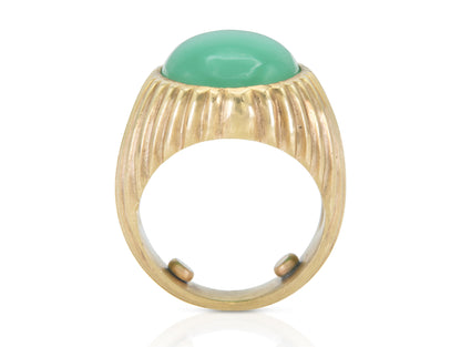 Vintage 1940s Jade and Gold Ring