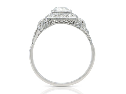 Antique Art Deco 1930s 0.75 Carat Old European Cut Diamond Engagement Ring