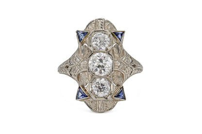 Art Deco 1930s 1.75 Carat Diamond Dinner Ring