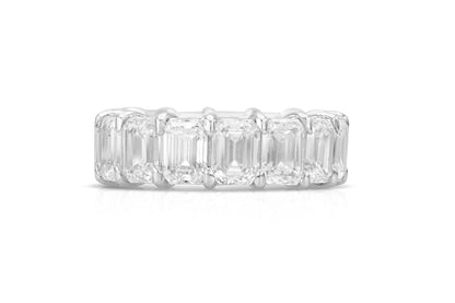 10.53 Carat Emerald Cut Diamond Eternity Band