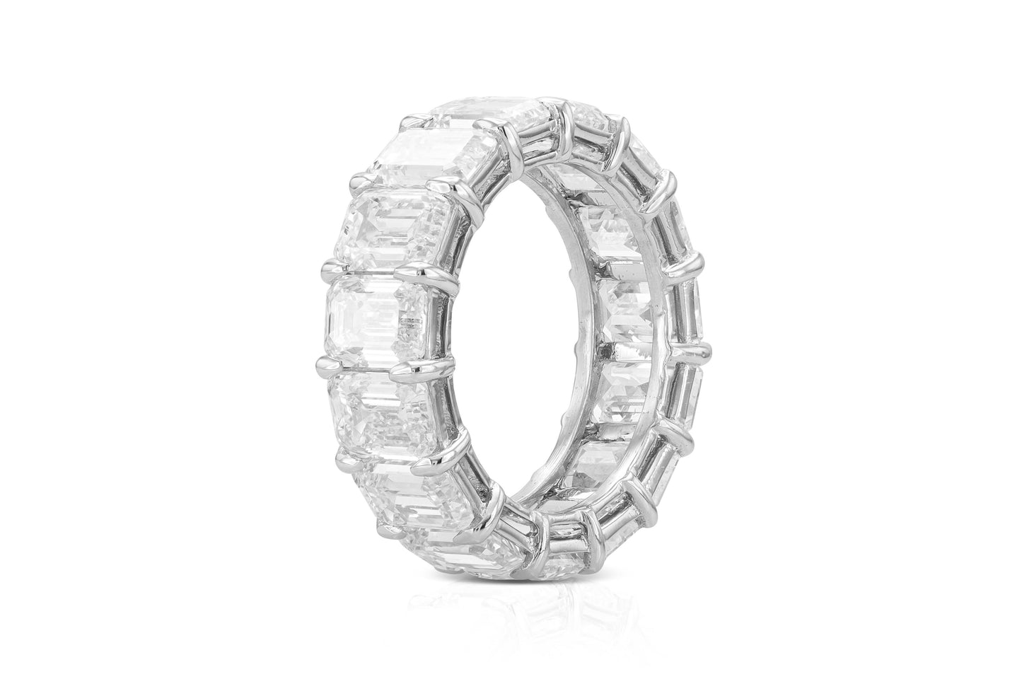 10.53 Carat Emerald Cut Diamond Eternity Band