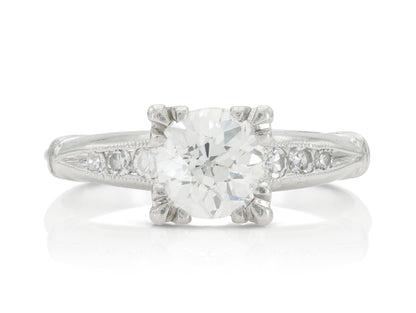 Antique Art Deco 1930s 0.60 Carat Old European Cut Diamond Engagement Ring