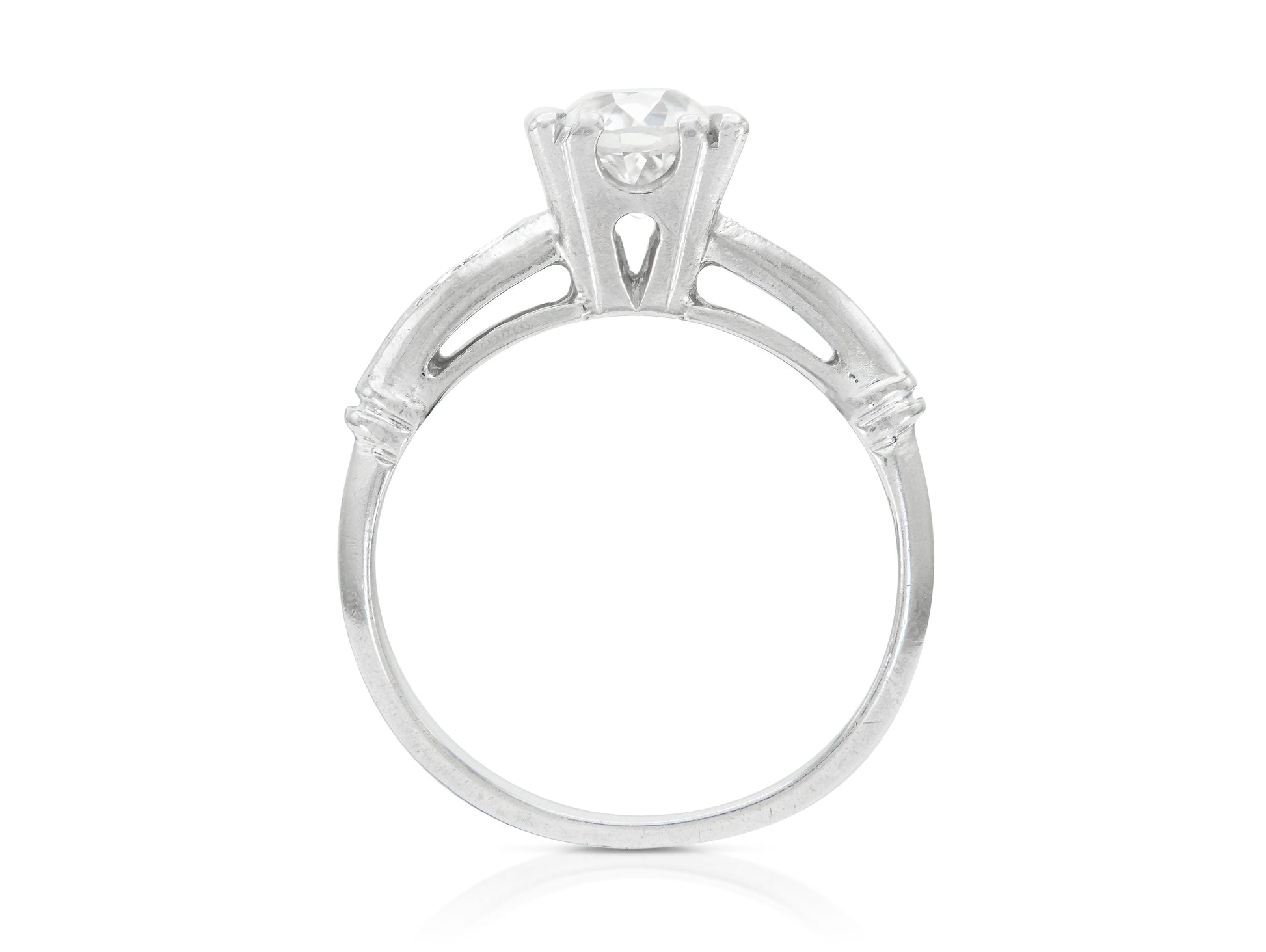 Antique Art Deco 1930s 0.60 Carat Old European Cut Diamond Engagement Ring