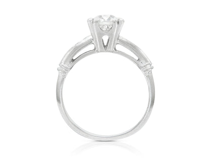 Antique Art Deco 1930s 0.60 Carat Old European Cut Diamond Engagement Ring