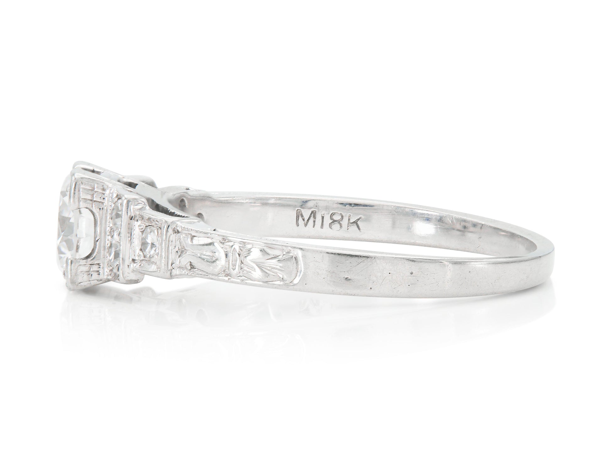 Antique Art Deco 1930s 0.50 Carat Diamond Engagement Ring