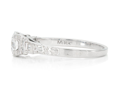 Antique Art Deco 1930s 0.50 Carat Diamond Engagement Ring