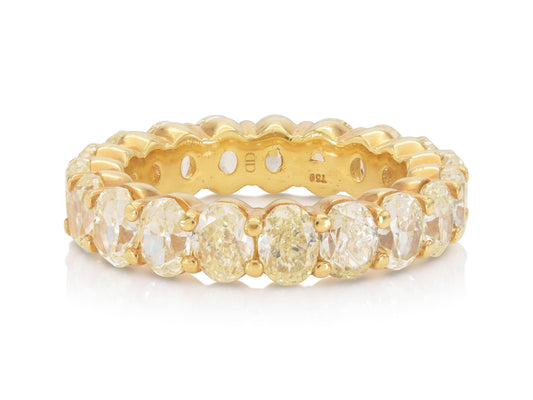 4.75 Carat Fancy Yellow Oval Cut Diamond Eternity Band