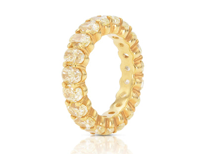4.75 Carat Fancy Yellow Oval Cut Diamond Eternity Band