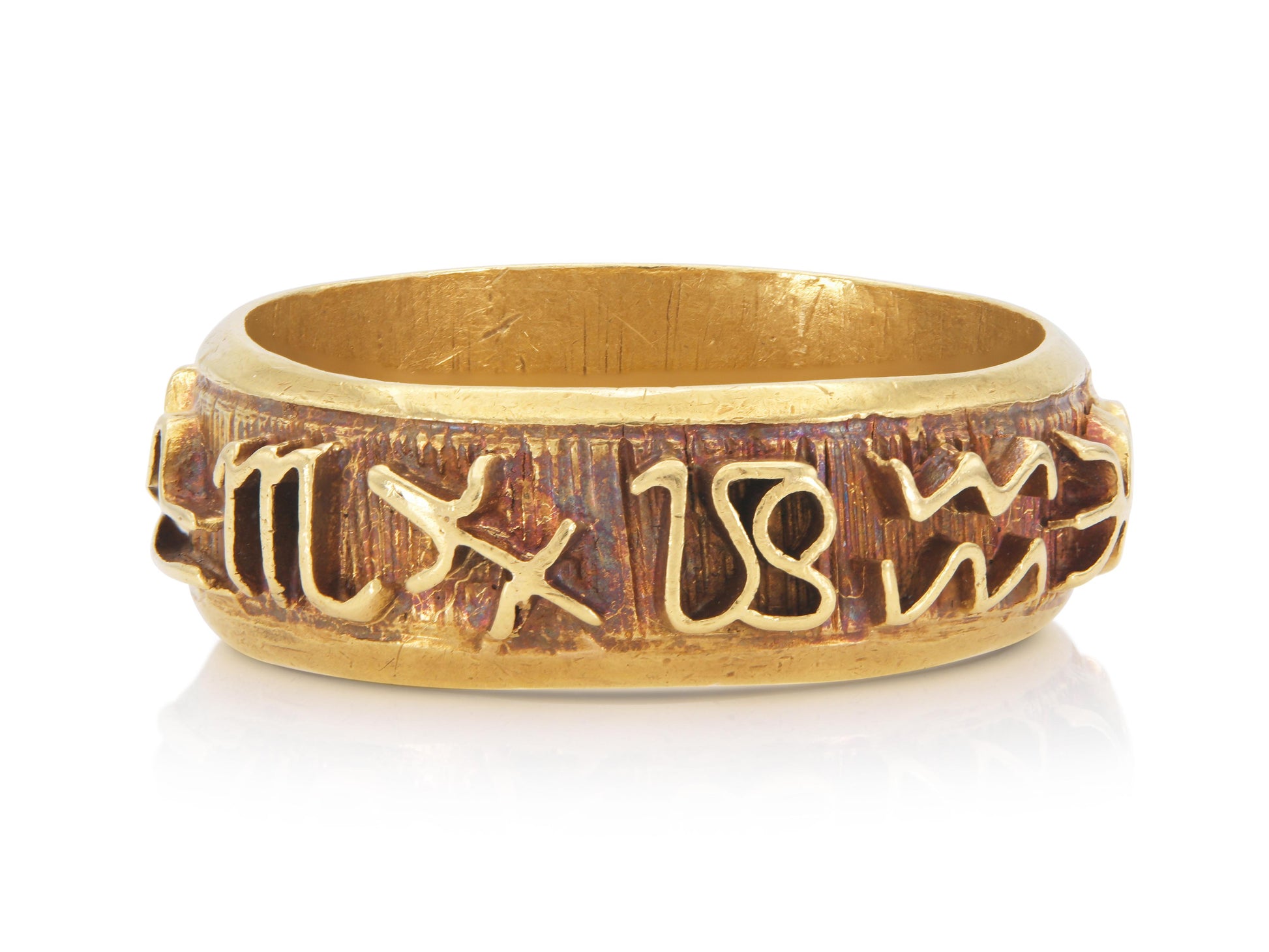 Vintage 1960s Gold and Enamel Zodiac Band