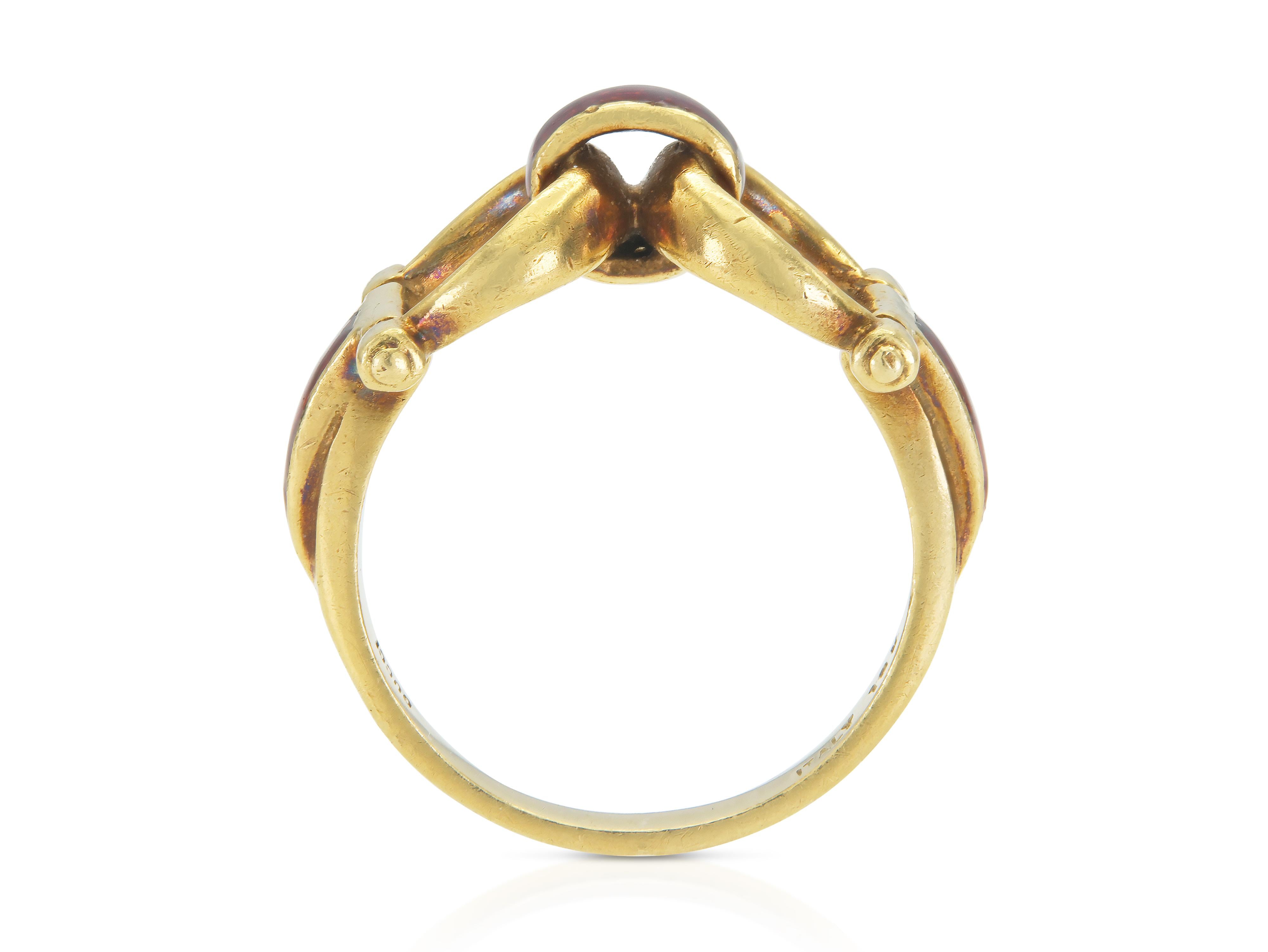 Vintage 1970s Gucci Gold and Enamel Horsebit Ring – Eric Originals