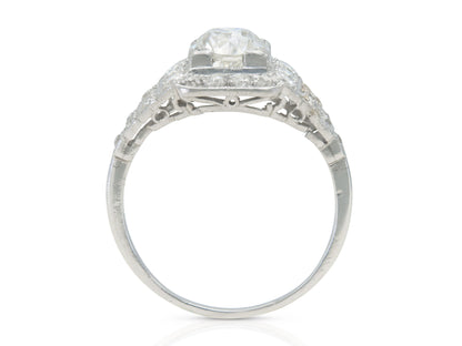 Antique Art Deco 1930s 1.00 Carat Old European Cut Diamond Ring with Diamonds