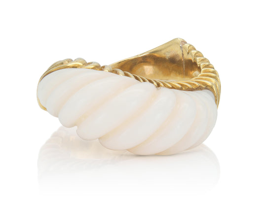 Vintage 1960s Tiffany & Co. Carved White Coral Ring