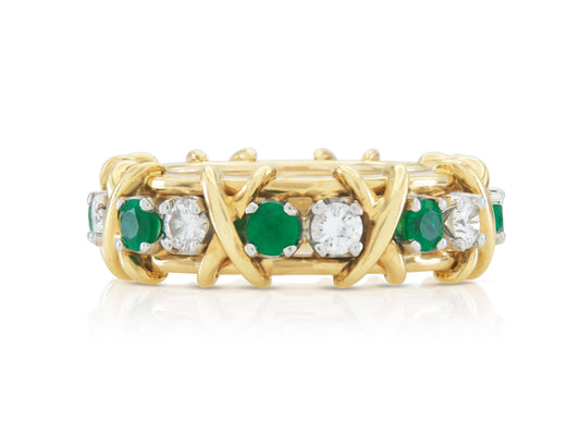 Tiffany & Co. Jean Schlumberger Sixteen Stone Ring with Emeralds
